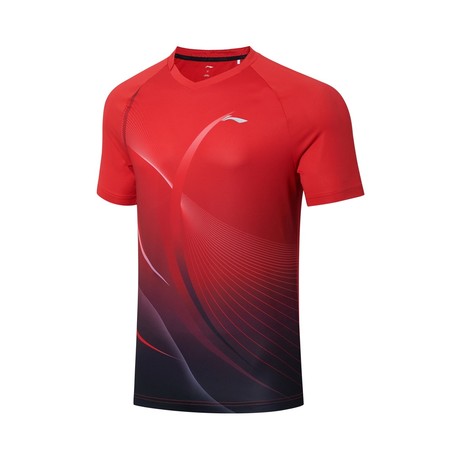 Tischtennis Herren Team Wettkampftrikot Topspin - rot-schwarz - AAYT031-6 L = M EU