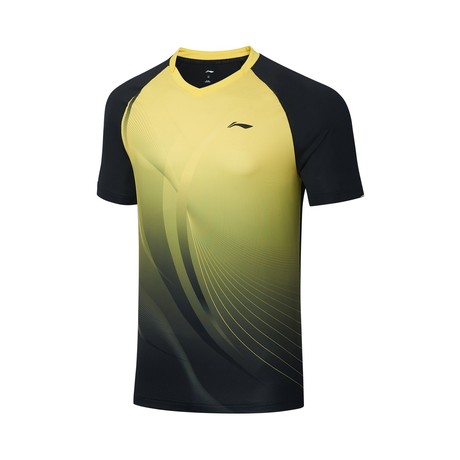 Tischtennis Herren Team Wettkampftrikot Topspin - schwarz-gelb - AAYT031-5 3XS = 4XS EU