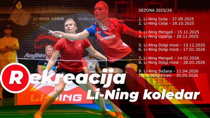 Li-Ning Koledar 2025/26 - rekreacija